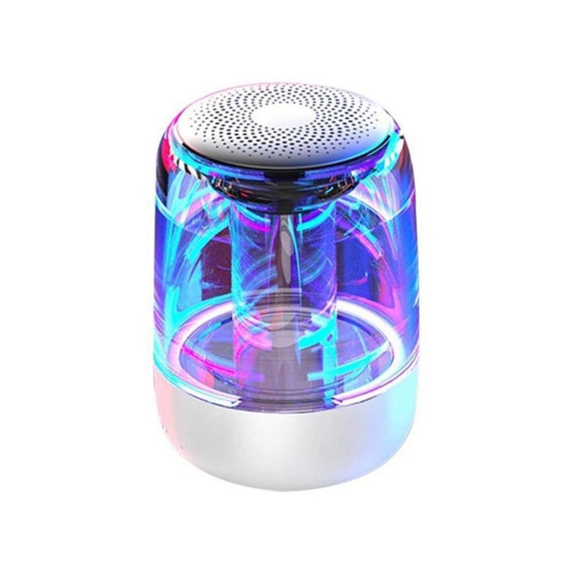 Wewoo - Enceinte Bluetooth C7 5.0 Haut-parleur Transparent LED Subwoofer Lumineux TWS 6D Surround HIFI Stéréo Cool Audio Blanc - Enceintes Hifi