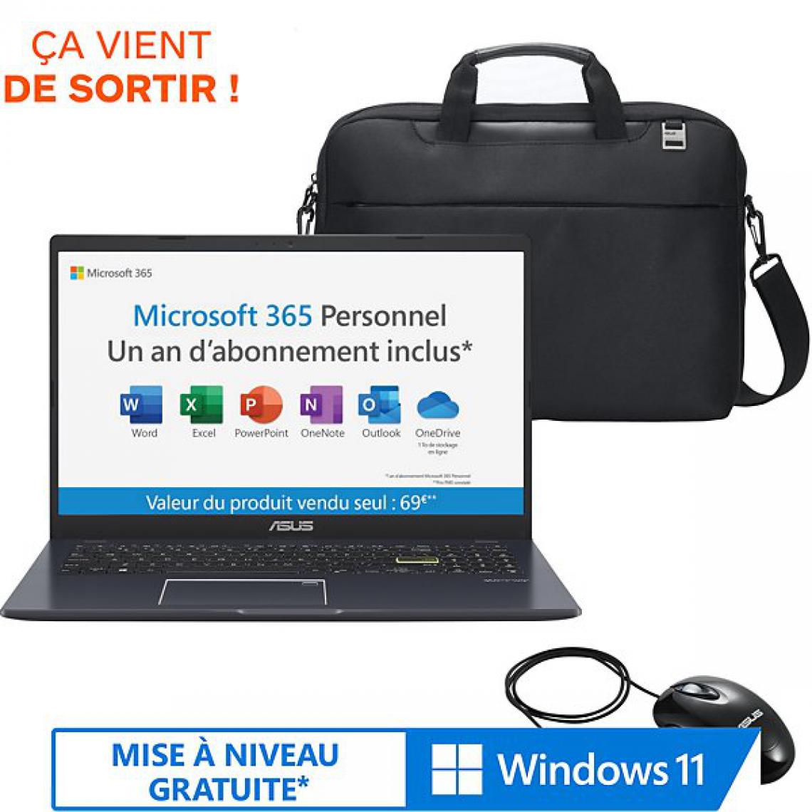 Asus - Ordinateur portable E510MA-EJ355TS + Souris+Office365Perso - PC Portable