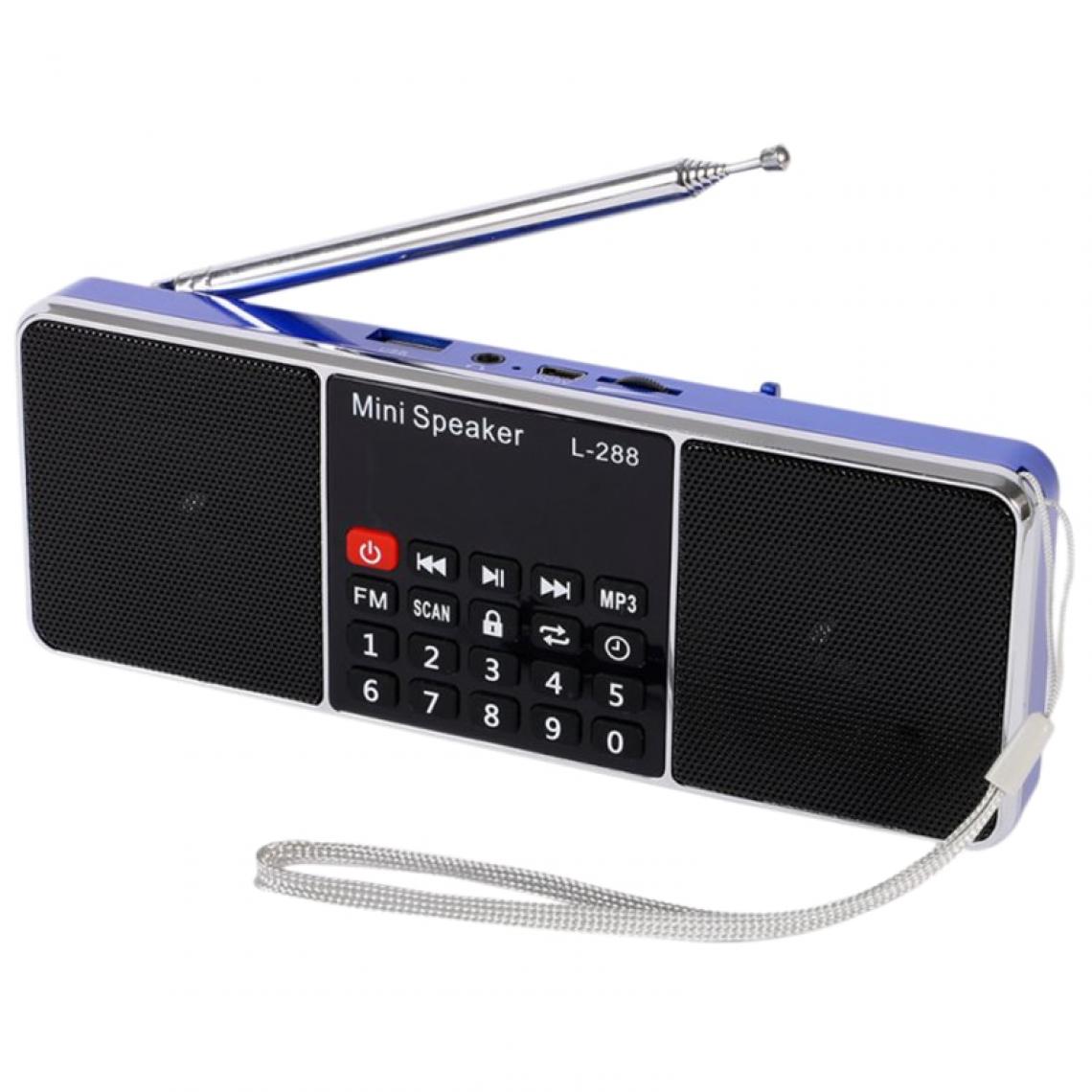 Universal - Mini haut-parleur portable rechargeable stéréo FM écran LCD support carte TF disque USB lecteur de musique MP3 haut-parleur (noir) - Enceinte PC