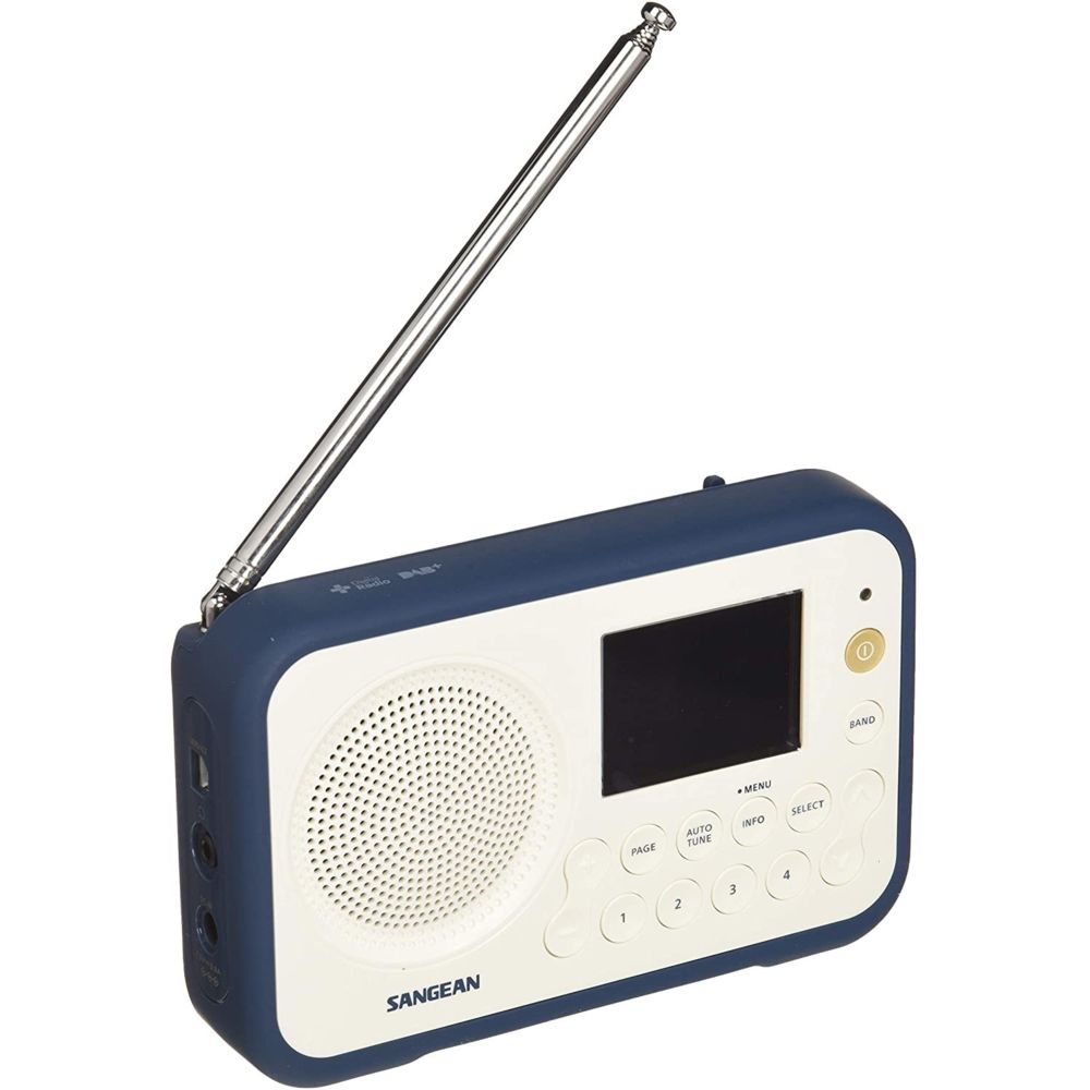 Sangean - radio numérique DAB+ DAB FM RDS avec écran LCD et 40 présélections bleu blanc - Radio