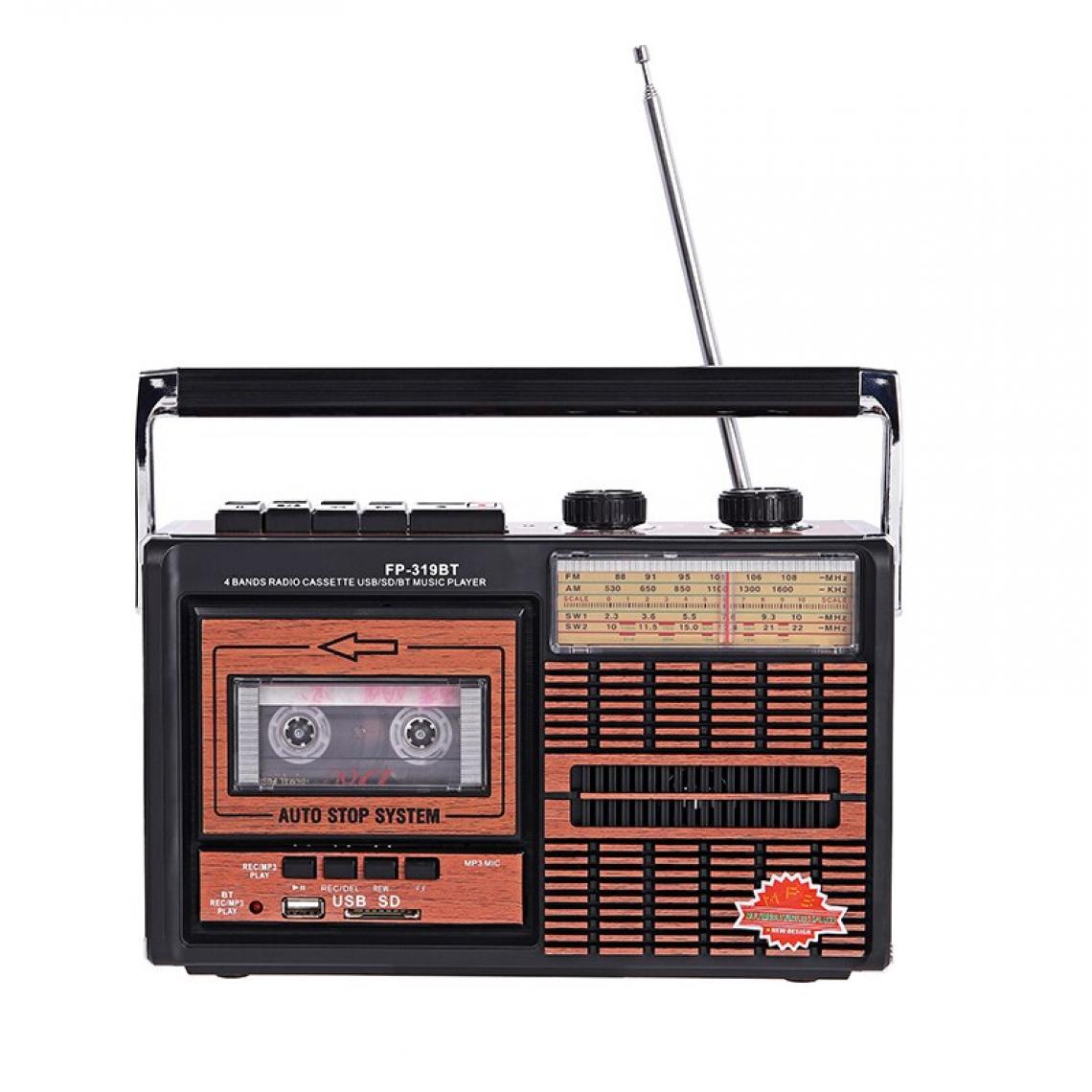 Universal - Rétro magnétophone radio portable tout le parc étudiant âgé sans fil disque Bluetooth transcription radio multifonction(Orange) - Radio