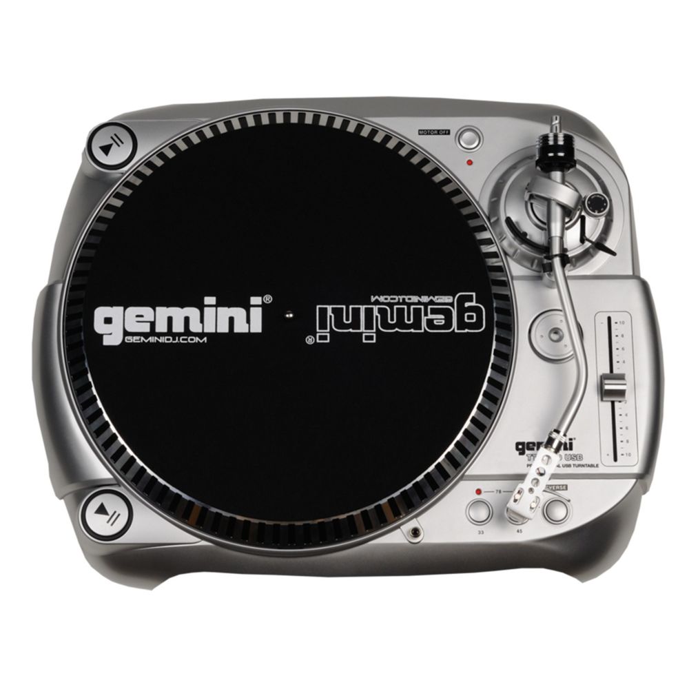 Gemini - Platine Vinyle GEMINI TT-1100USB - 33/45/78 trs - Entrainement par courroie - Platine