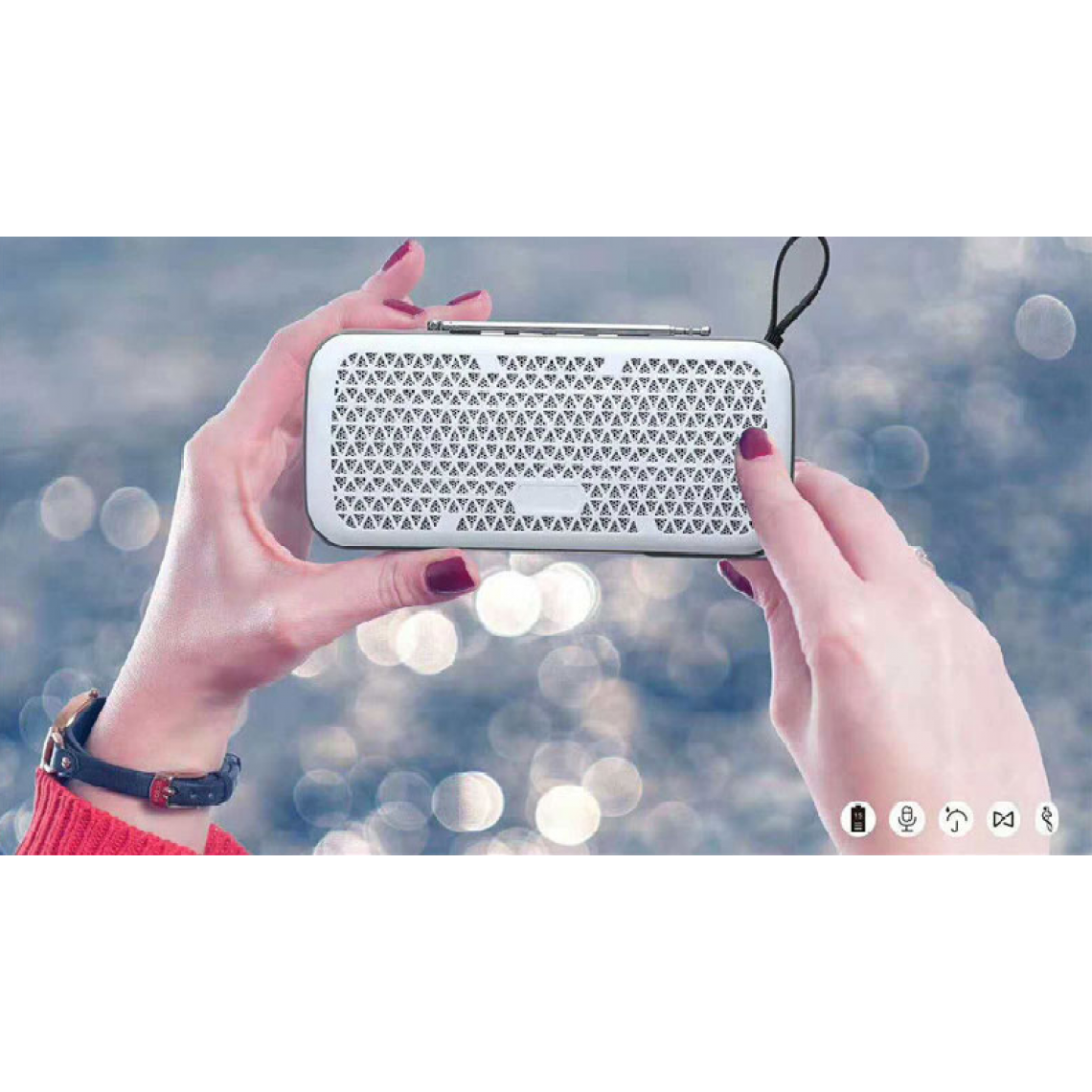 Universal - Mini haut-parleur Bluetooth haut-parleur subwoofer extérieur portable Carte TF de radiodiffusion FM avec support pour le téléphone mobile Huawei OPPO | Haut-parleur portable (blanc) - Hauts-parleurs