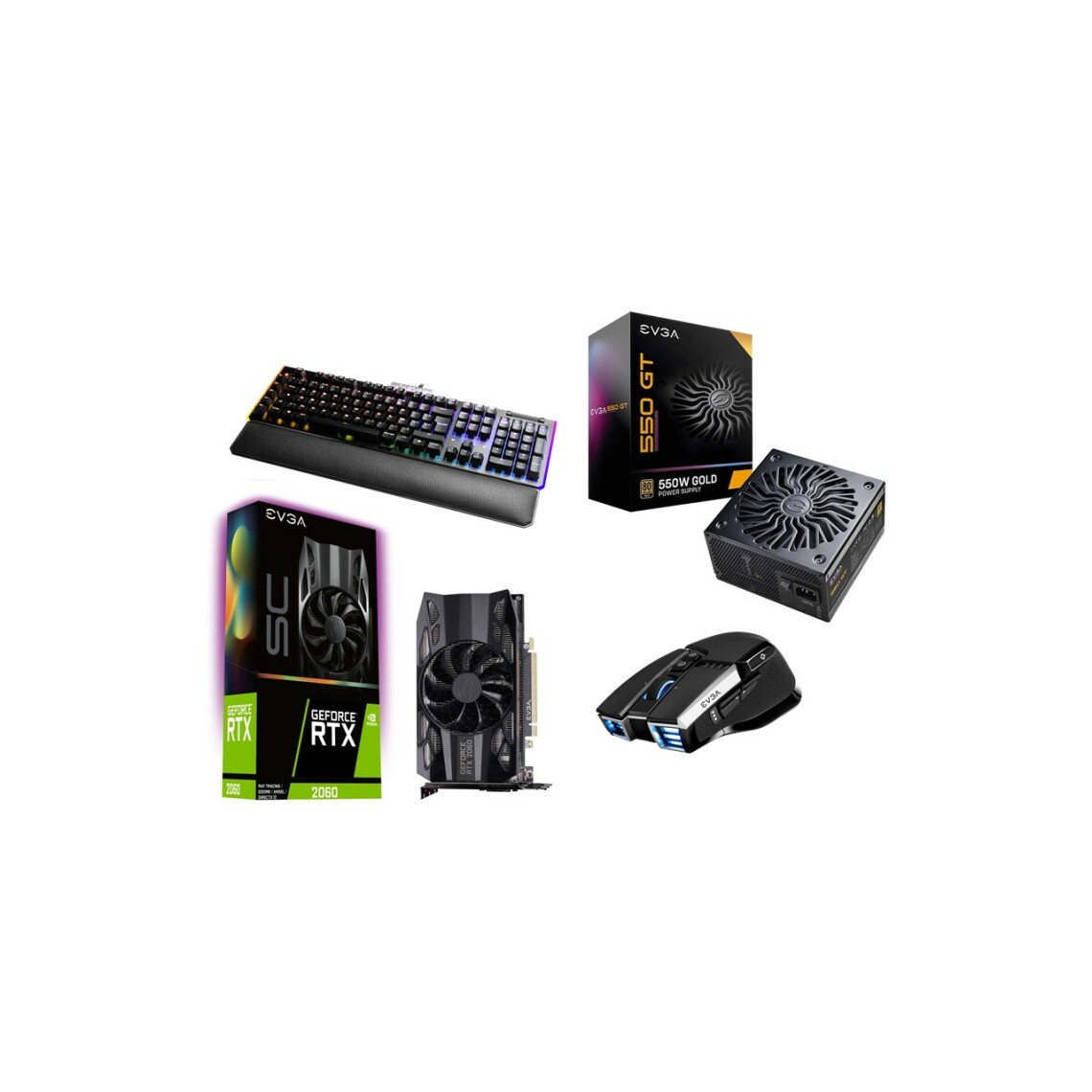 Evga - GeForce RTX 2060 SC GAMING + SuperNOVA 550 GT - 80+ Gold + X17 - Noir + Z20 - Optique - Carte Graphique NVIDIA