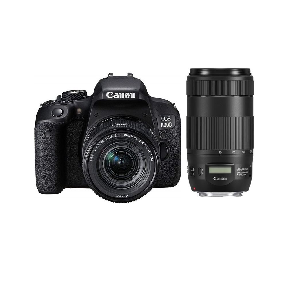 Canon - CANON EOS 800D KIT EF-S 18-55mm F4-5.6 IS STM + EF 70-300mm f/4-5.6 IS II USM - Reflex Grand Public