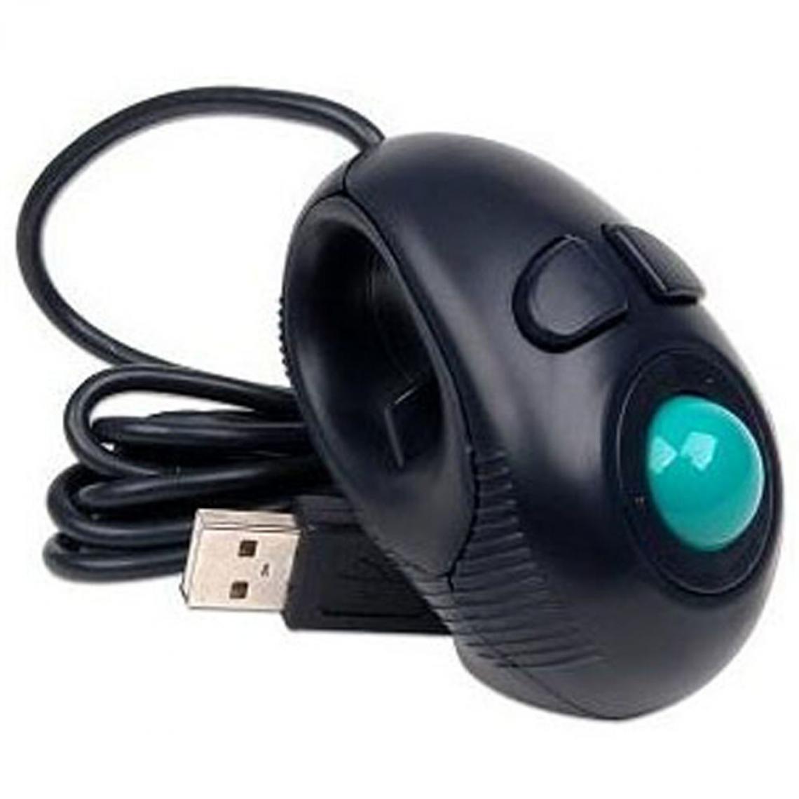 Universal - Doigts à la main 4D USB mini portable trackball souris PC ordinateur portable(Le noir) - Souris