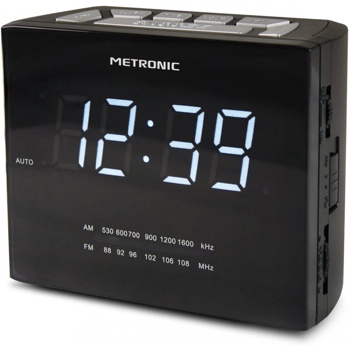 Metronic - radio Réveil avec grand Affichage LED noir - Radio