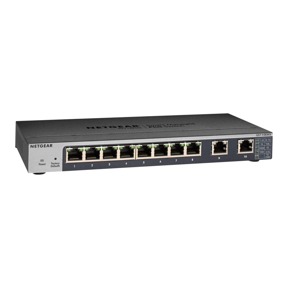 Netgear - Netgear GS110EMX Géré L2 10G Ethernet (100/1000/10000) Noir - Switch