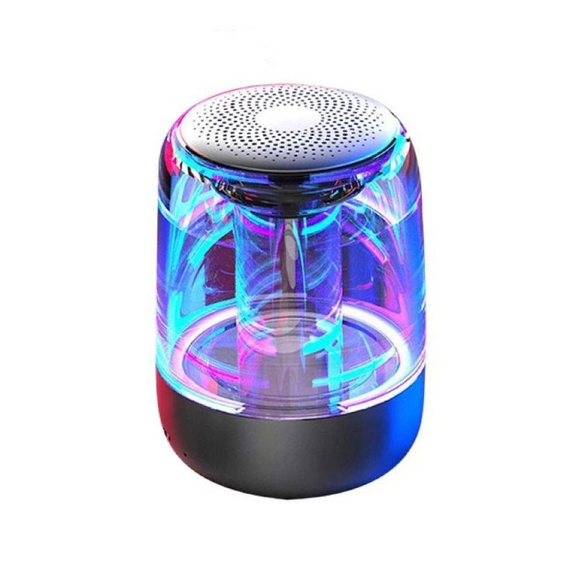 Wewoo - Enceinte Bluetooth C7 5.0 Haut-parleur Transparent LED Subwoofer Lumineux TWS 6D Surround HIFI Stéréo Cool Audio Noir - Enceintes Hifi