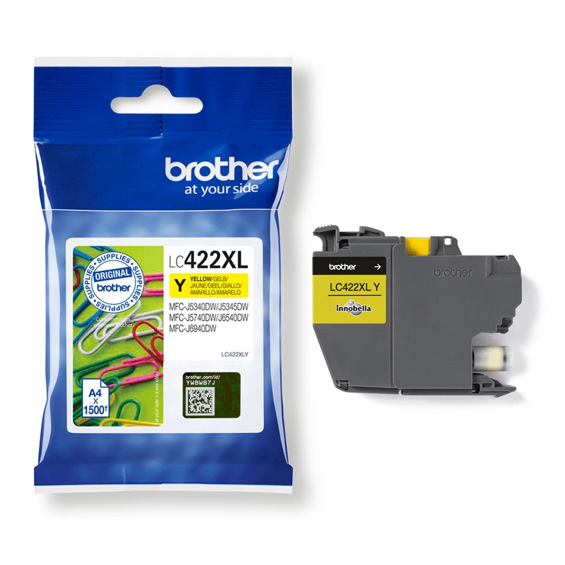 Brother - LC422XLY HY Ink For BH19M/B LC422XLY HY Ink Cartridge For BH19M/B Compatible with MFC-J5340DW MFC-J5740DW MFC-J6540DW MFC-J6940DW 1500 pages - Cartouche d'encre