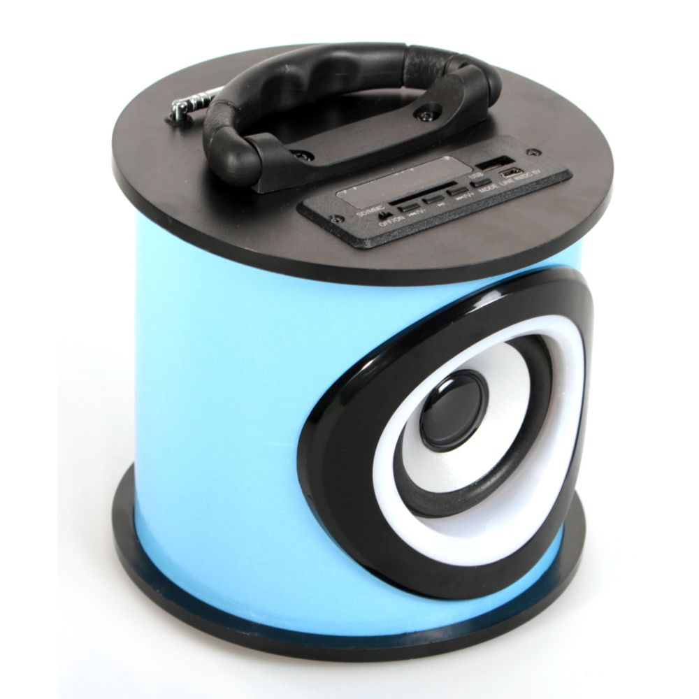 Teknofun - Enceinte Bluetooth cylindrique Teknofun - Bleu - Enceinte PC