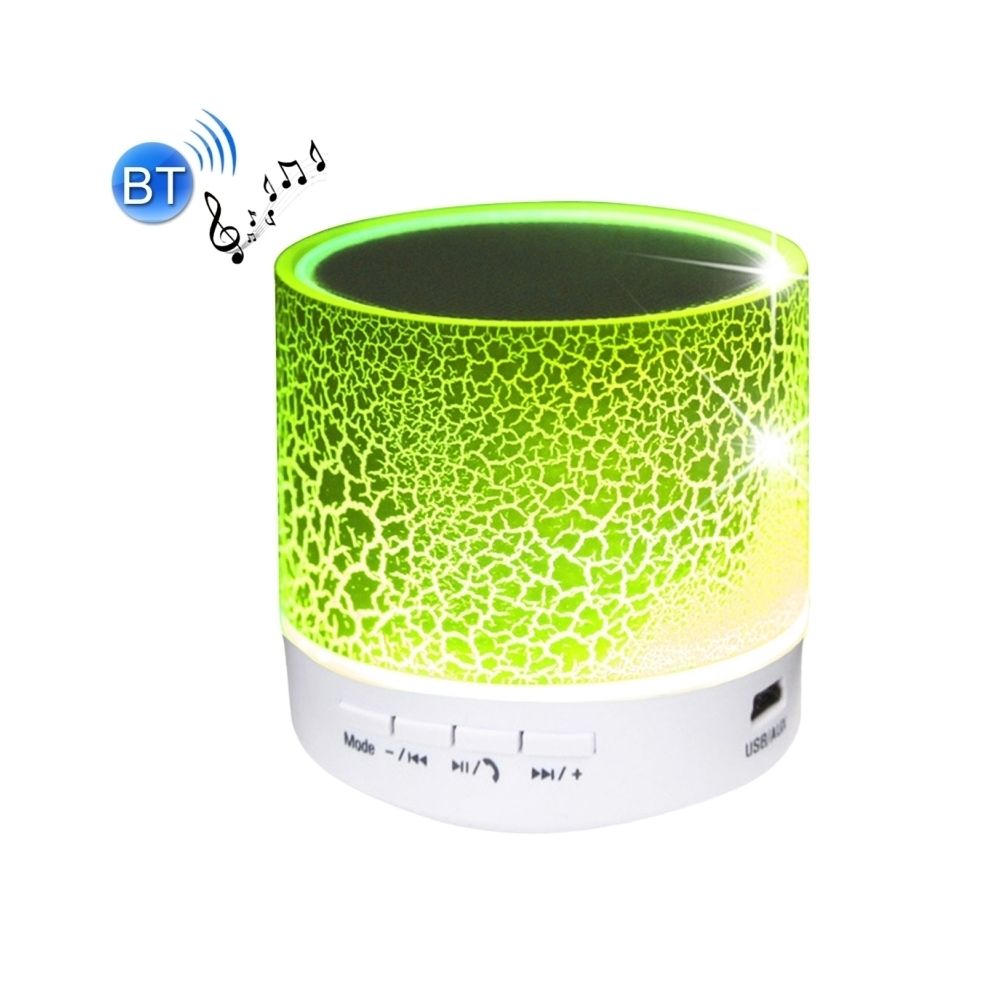 Wewoo - Mini enceinte Bluetooth vert Mini haut-parleur stéréo portable, avec microphone intégré et ampli LED, Appels Mains-libres de ampère Carte TF & AUX IN, Distance: 10m - Enceintes Hifi