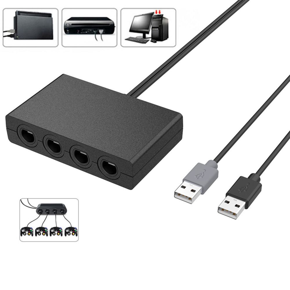 Generic - 4port USB pour adaptateur contrôleur pour Nintendo Gamecube NGC Switch / Wii U / PC 3en1 - Joystick