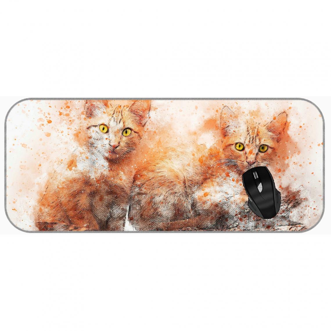 Universal - (750X300X3) XXL Professional Large Mouse Pad Pet Cat Painting Art XXL Large Mouse Mat - Tapis de souris