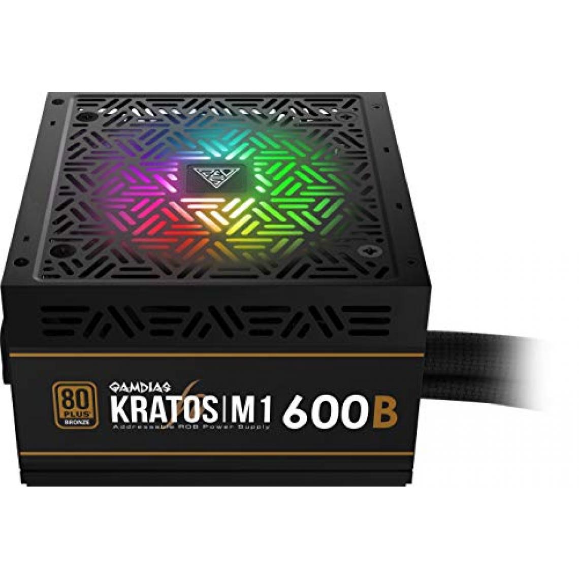 Gamdias - Alimentation ATX Kratos M1-600B RGB - 600W (Noir) Bronze - Alimentation modulaire