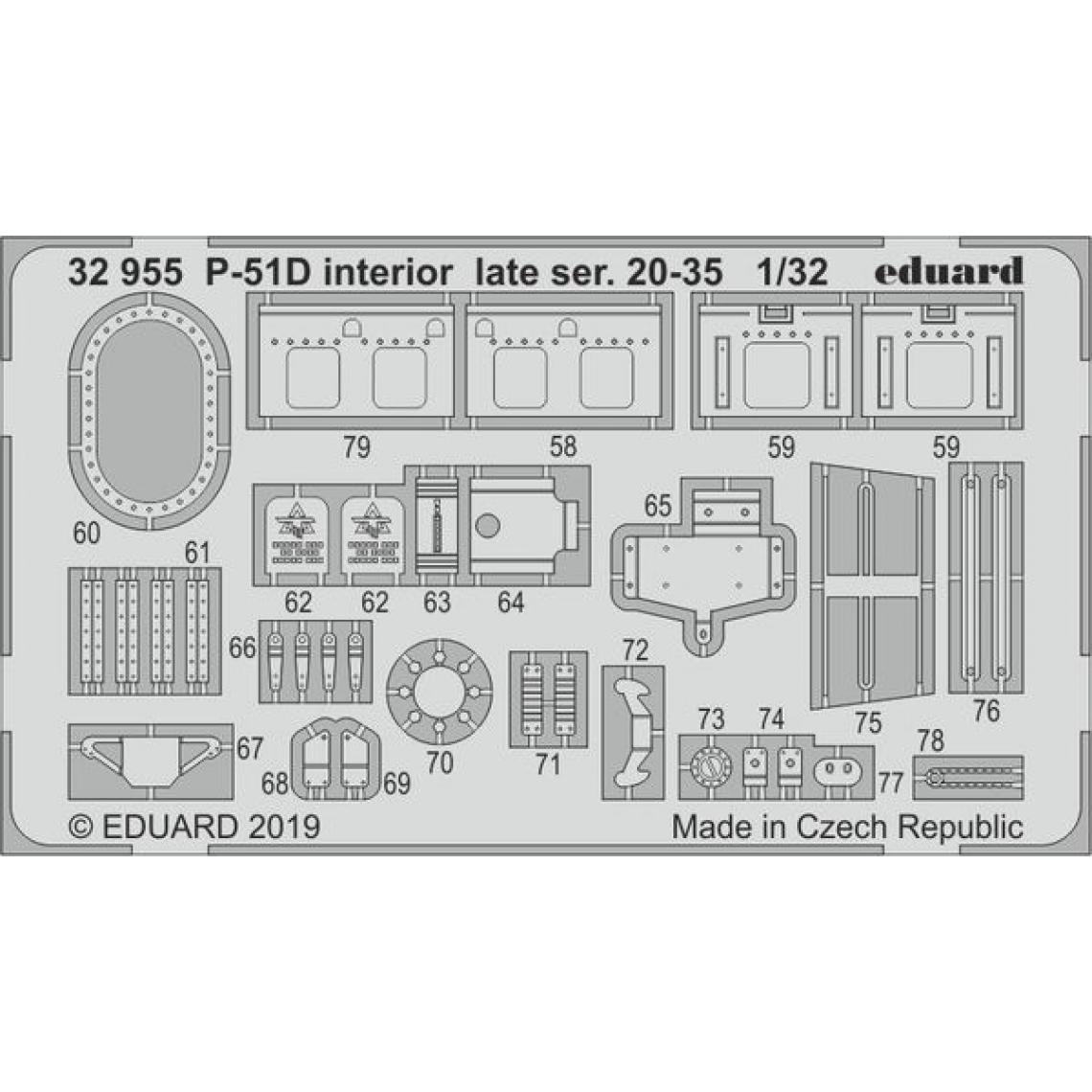 Eduard - P-51D interior late ser. 20-35 f. Tamiya - 1:32e - Eduard Accessories - Accessoires et pièces