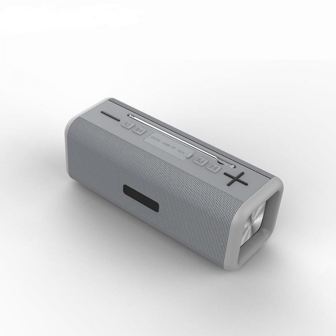 Wewoo - Enceinte Bluetooth T9 Sans fil 4.2 Haut-parleur 10W Boîte de son portable Radio numérique FM Stéréo 3D SurroundPrise en charge Mains-libres et TF & AUX Gris - Enceintes Hifi