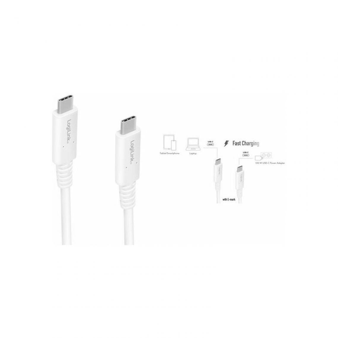 Logilink - LogiLink Câble de données & de charge, mâles USB-C - USB-C () - Hub