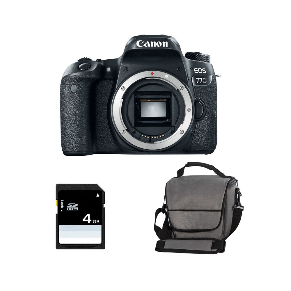 Canon - CANON EOS 77D nu + Sac + SD 4Go - Reflex Grand Public