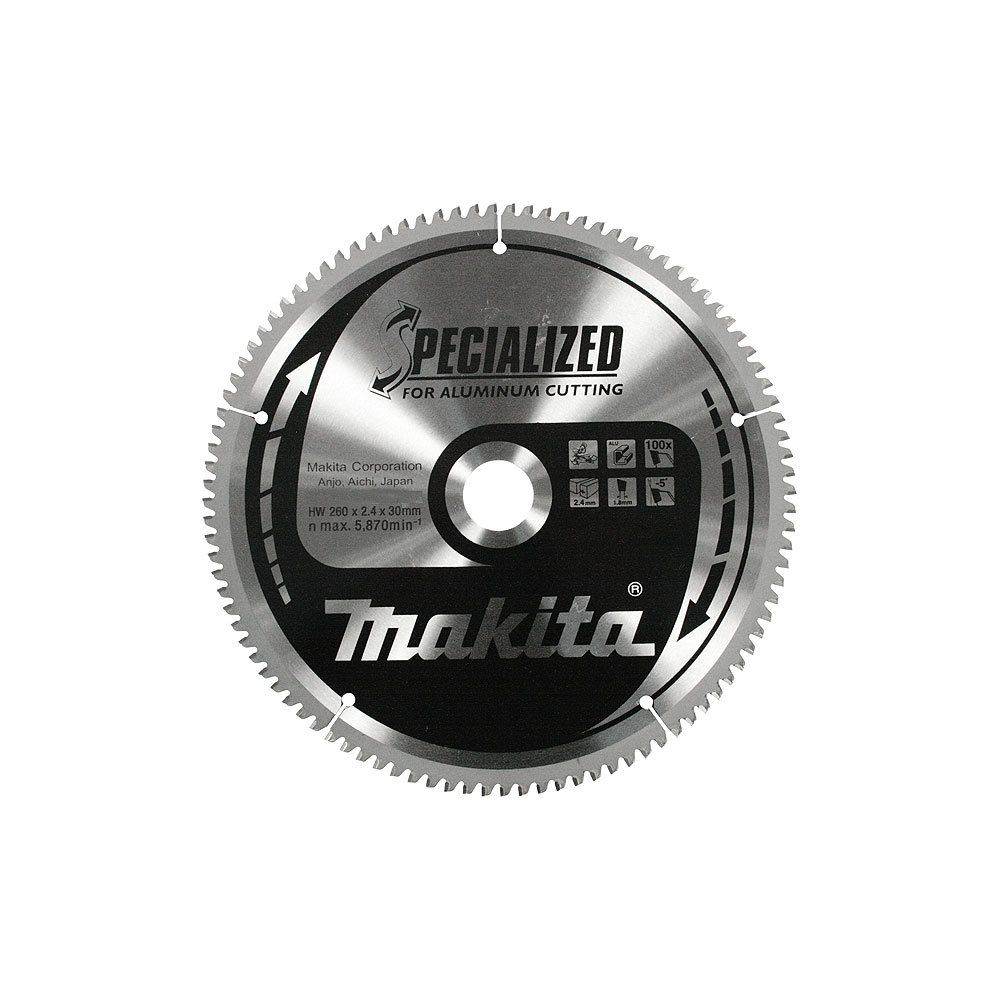 Makita - Lame carbure Ø 260 mm ''Specialized'' pour aluminium, pour scies radiale et à onglets MAKITA-B-09656 - Accessoires sciage, tronçonnage