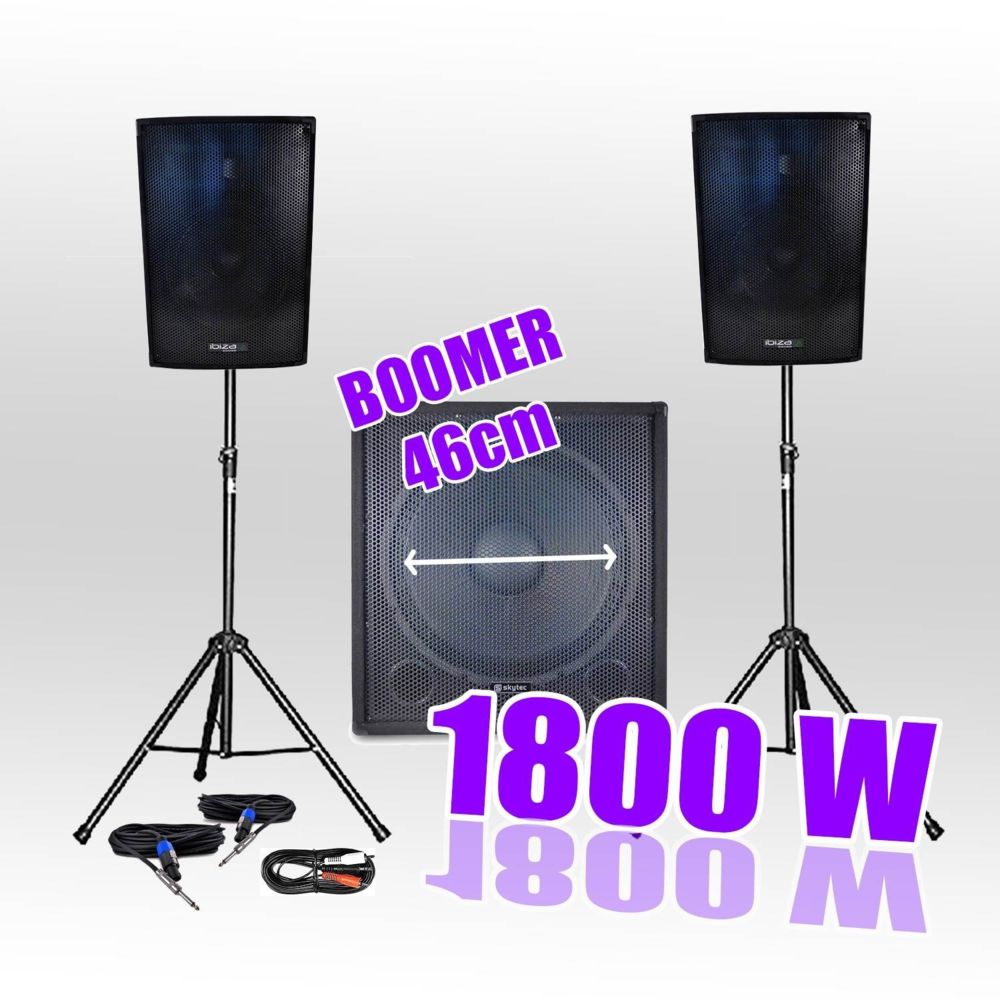 Ibiza Sound - Pack 1810 Sonorisation 1800W Caisson bi-amplifié - Packs DJ