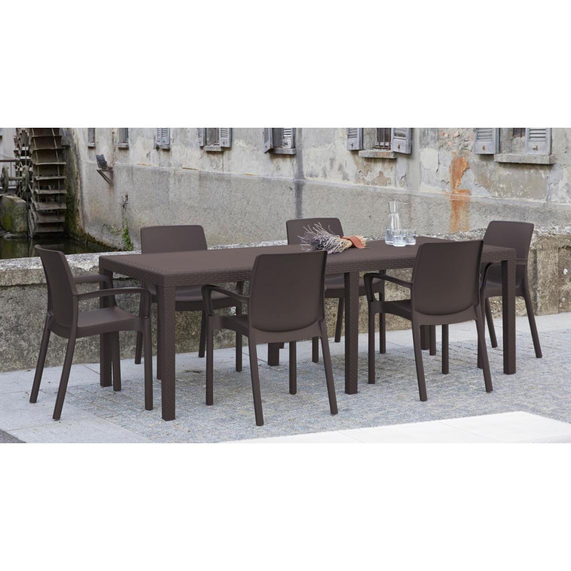 Alter - Table d'extérieur rectangulaire extensible, Made in Italy, couleur marron, Dimensions 150 x 72 x 90 cm (extensible jusqu'à 220 cm) - Tables à manger