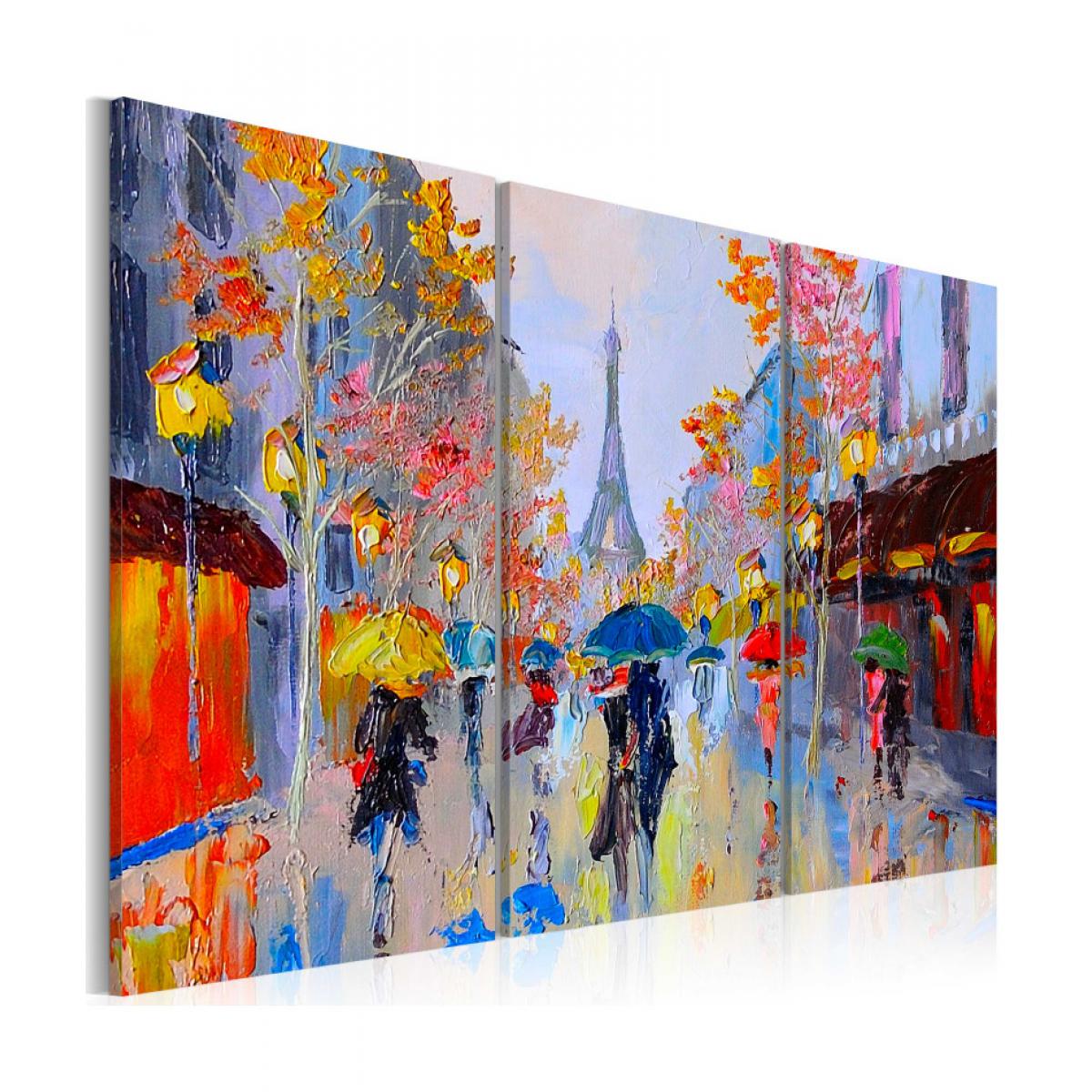 Artgeist - Tableau peint à la main - Rainy Paris 60x40 - Tableaux, peintures