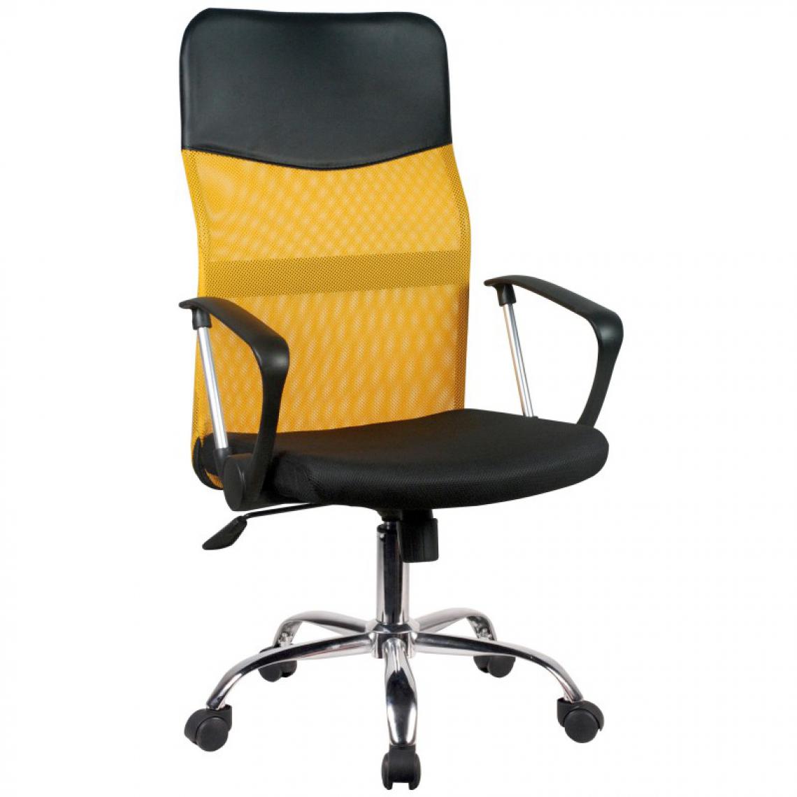 Hucoco - TANJE - Chaise de bureau pivotante - Hauteur ajustable 105-115cm - Fauteuil pivotant - Dossier ergonomique en Mesh - Orange - Chaises