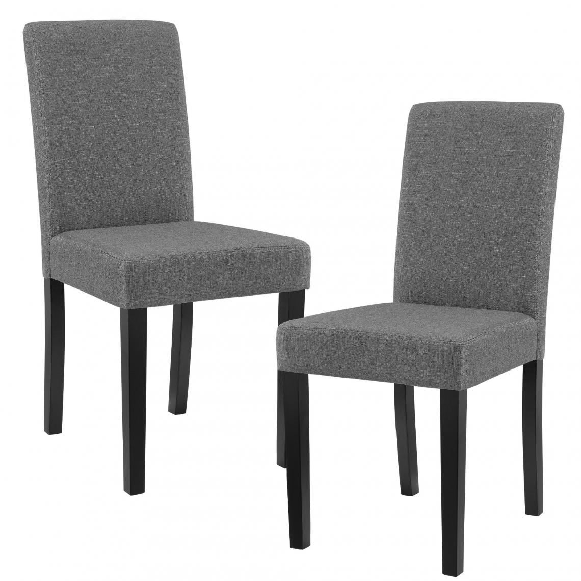 Helloshop26 - Set de 2 chaises rembourrées en tissu polyester 90 cm gris et noir 03_0003635 - Chaises