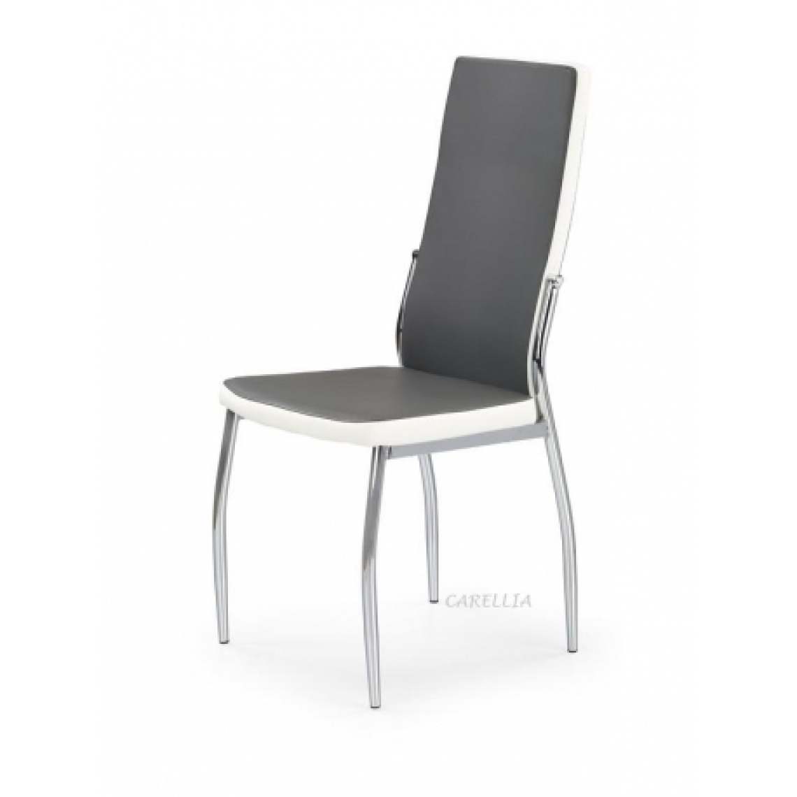 Carellia - JACQUES lot de 4 chaises en cuir synthétique - Gris - Chaises