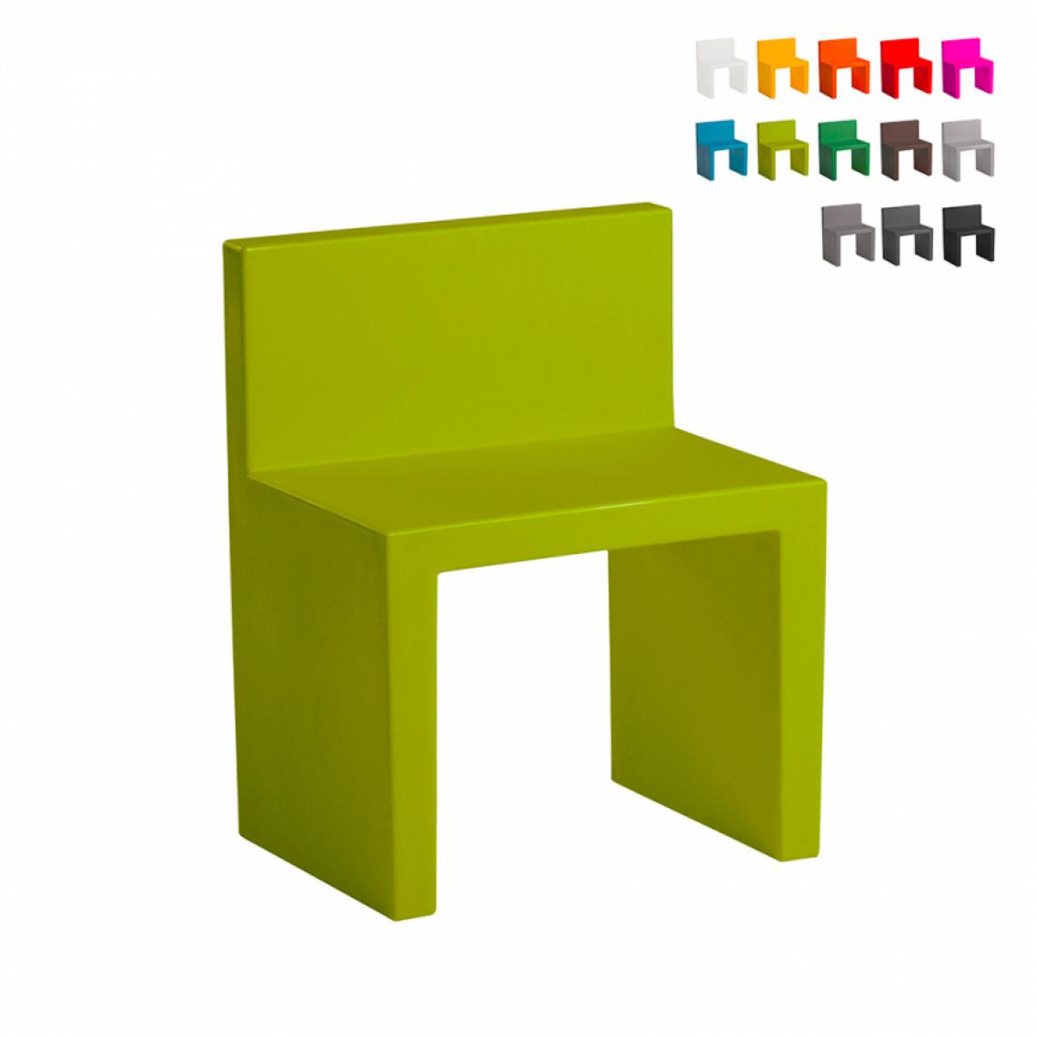 Slide - Chaise au design moderne Slide Angolo Retto pour la maison et le jardin, Couleur: Vert foncé - Chaises