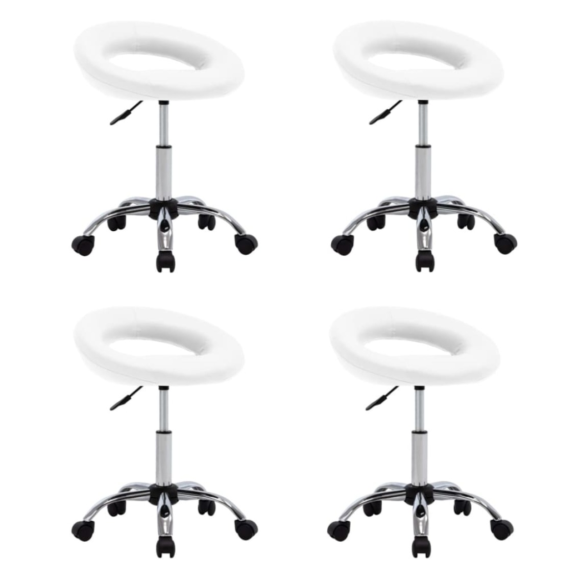 Vidaxl - vidaXL Chaises pivotantes de salle à manger 4 pcs Blanc Similicuir - Chaises