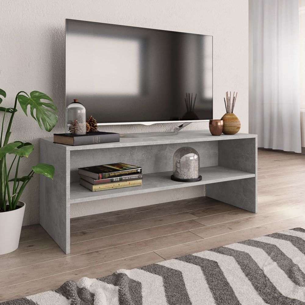 Uco - UCO Meuble TV Gris cement 100 x 40 x 40 cm Aggloméré - Meubles TV, Hi-Fi