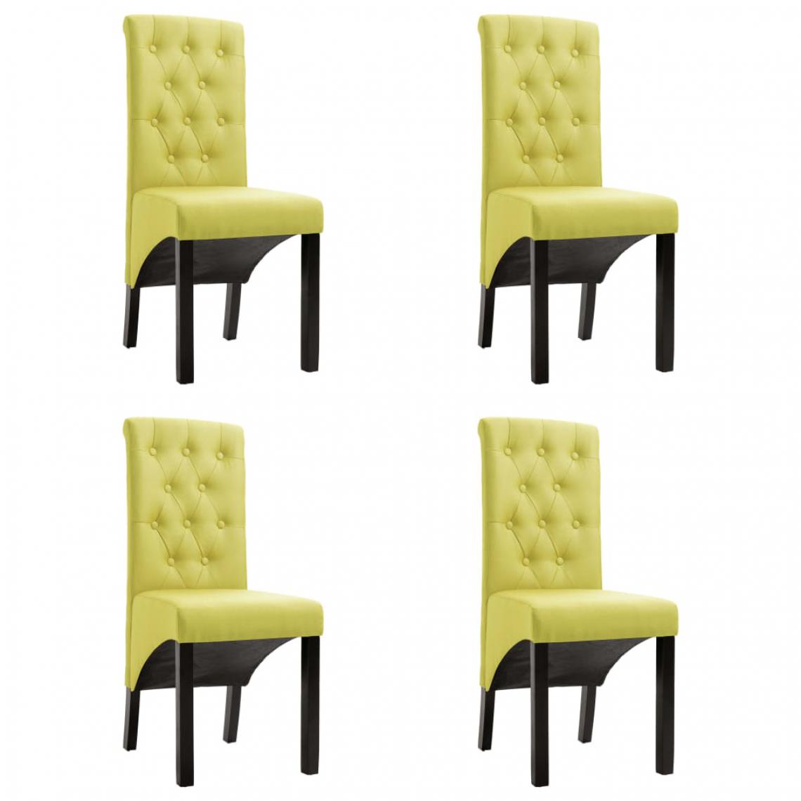 Chunhelife - Chunhelife Chaises de salle à manger 4 pcs Vert Tissu - Chaises