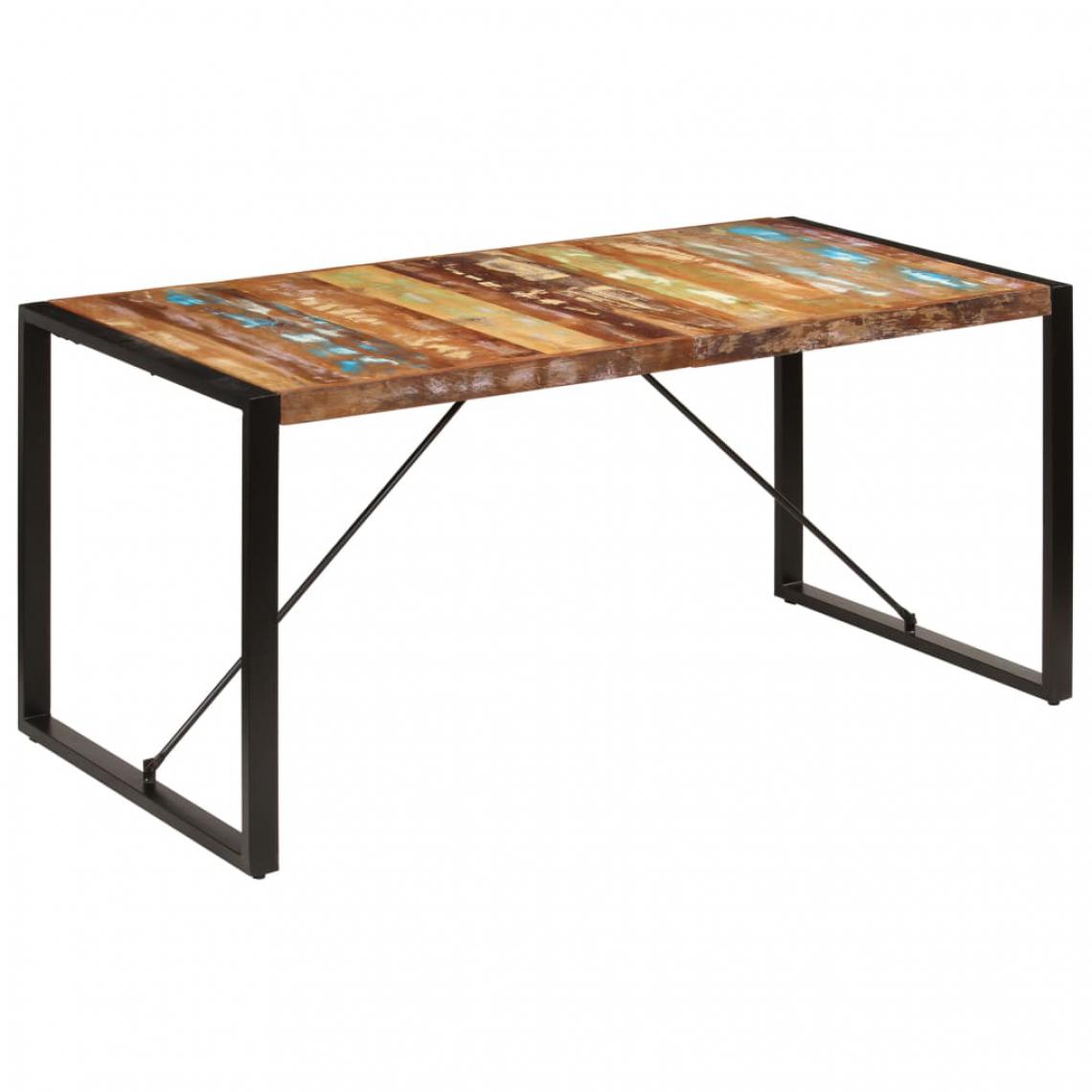 Chunhelife - Table de salle à manger 160x80x75cm Bois de récupération massif - Tables à manger