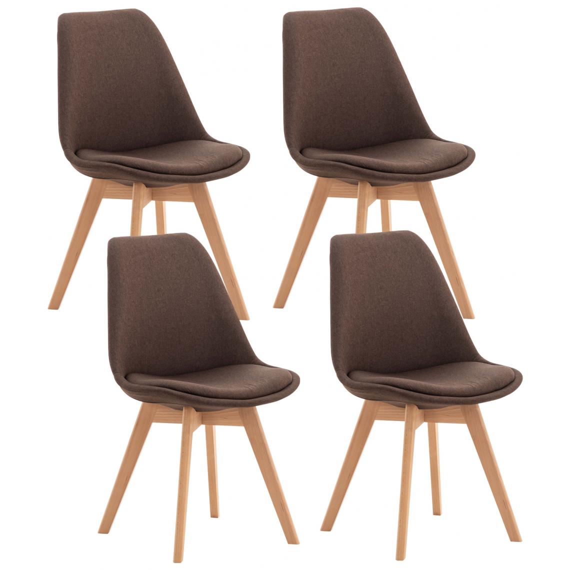 Icaverne - Moderne Lot de 4 chaises en tissu serie Oulan-Bator couleur marron - Tabourets