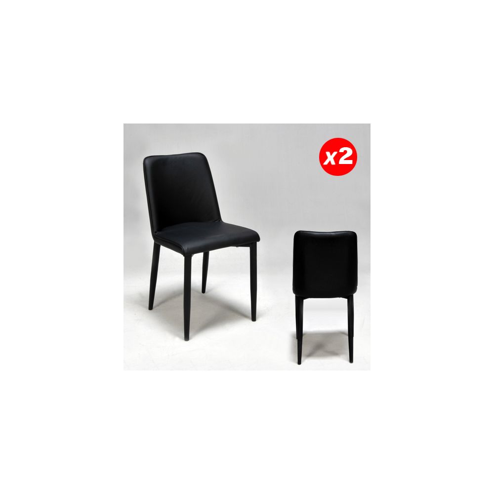 marque generique - Lot de 2 chaises ANA / Noir - Chaises