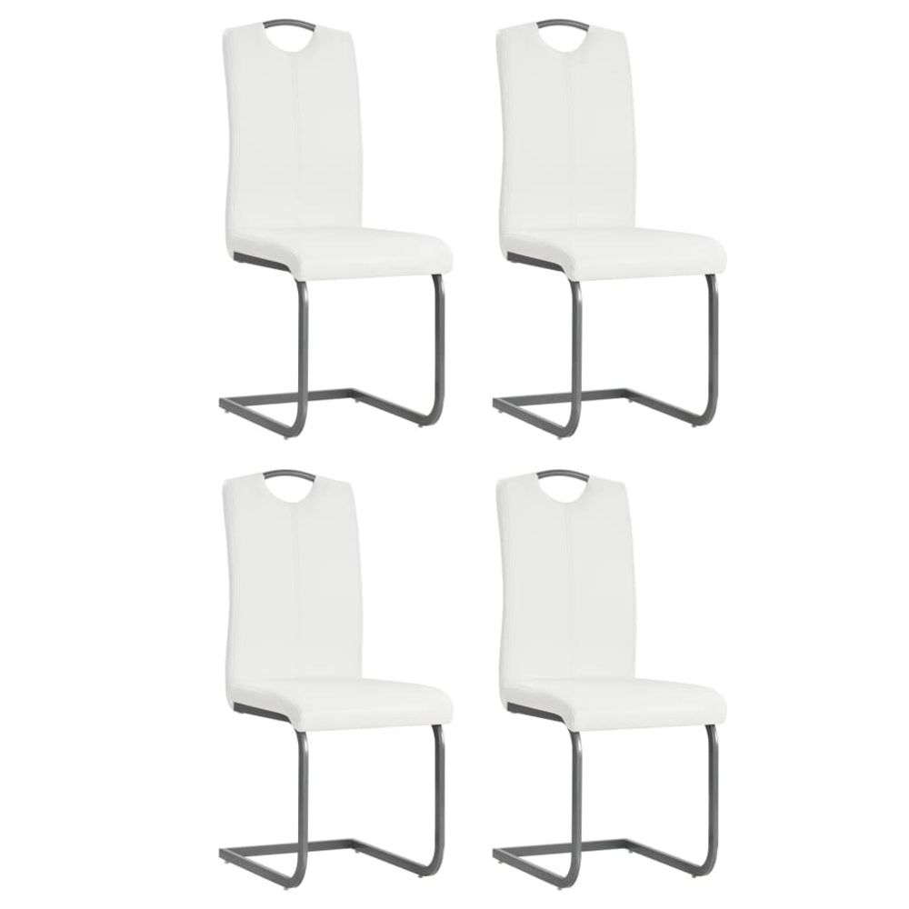 Vidaxl - Chaise de salle à manger 4pcs Cuir artificiel 43x55x100cm Blanc - Meubles/Fauteuils/Chaises de cuisine et de salle à manger | Blanc | Blanc - Chaises