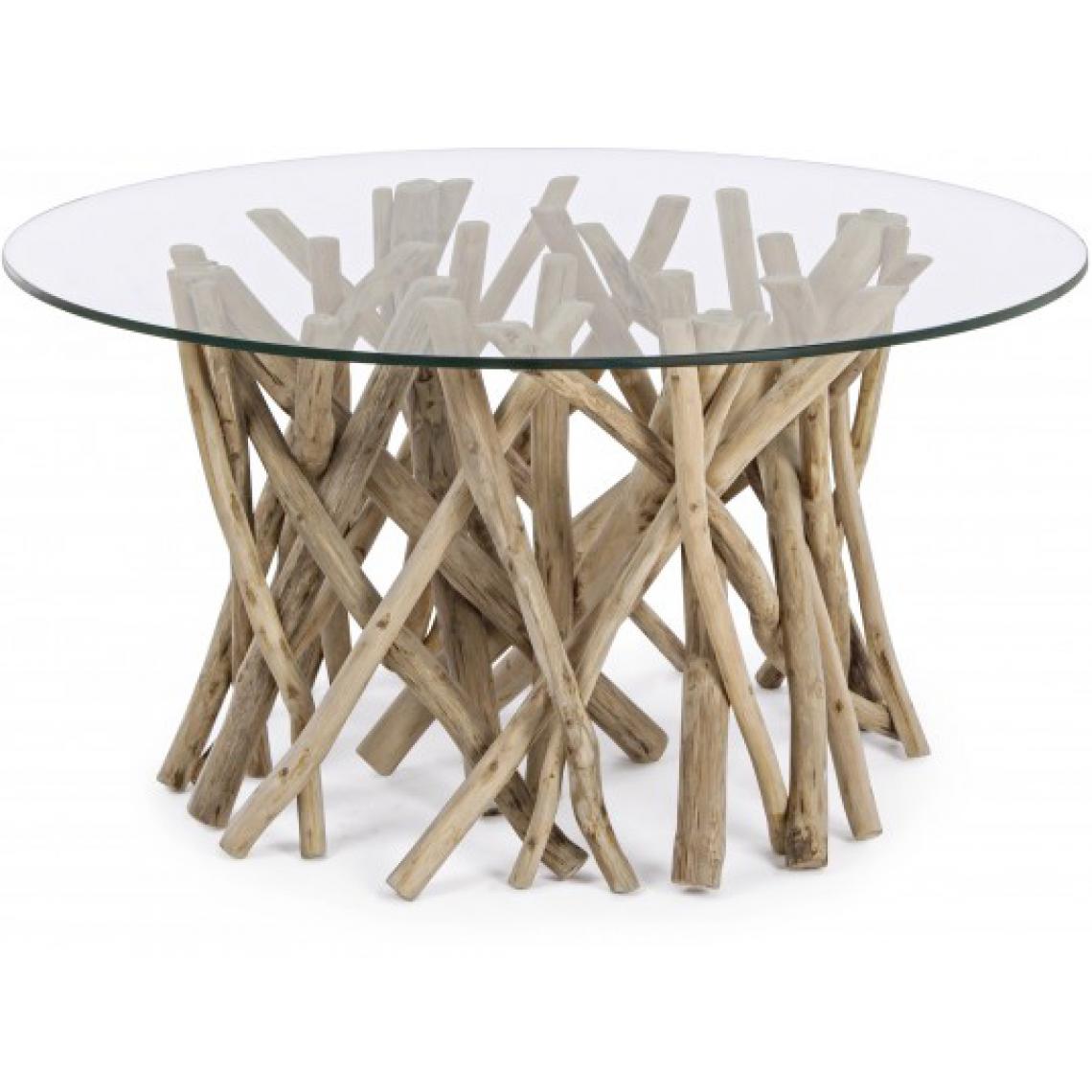 Bizzotto - Table basse Table basse Samira plateau verre diamètre 80 cm - Tables basses