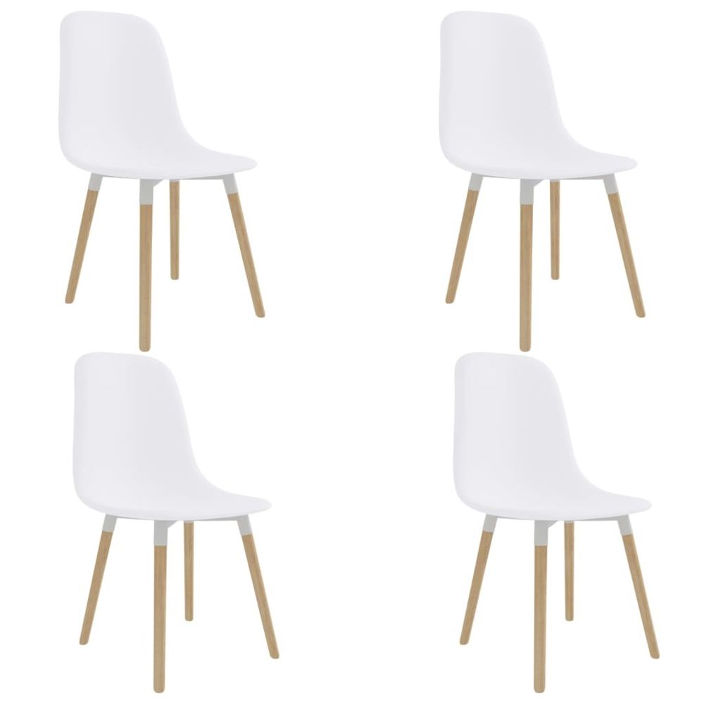 marque generique - Moderne Fauteuils et chaises selection Mogadiscio Chaises de salle à manger 4 pcs Blanc Plastique - Chaises
