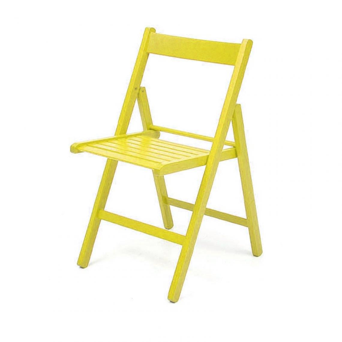Webmarketpoint - Chaise pliante en hêtre jaune de haute qualité 43x48xh.79 cm - Chaises