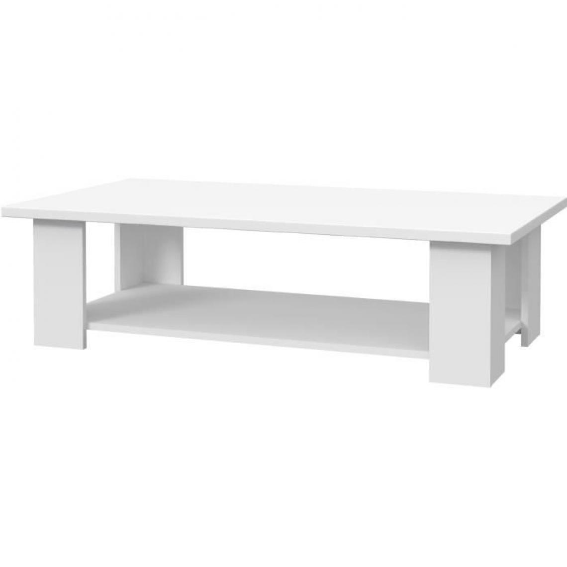 Cstore - PILVI - table basse rectangulaire - blanc mat - l 110xp 60xh 31 cm - Tables basses