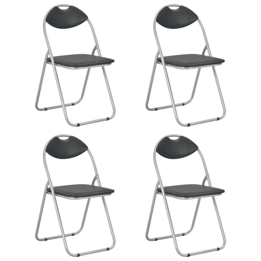 Uco - UCO Chaises pliantes de salle à manger 4 pcs Noir Similicuir - Chaises