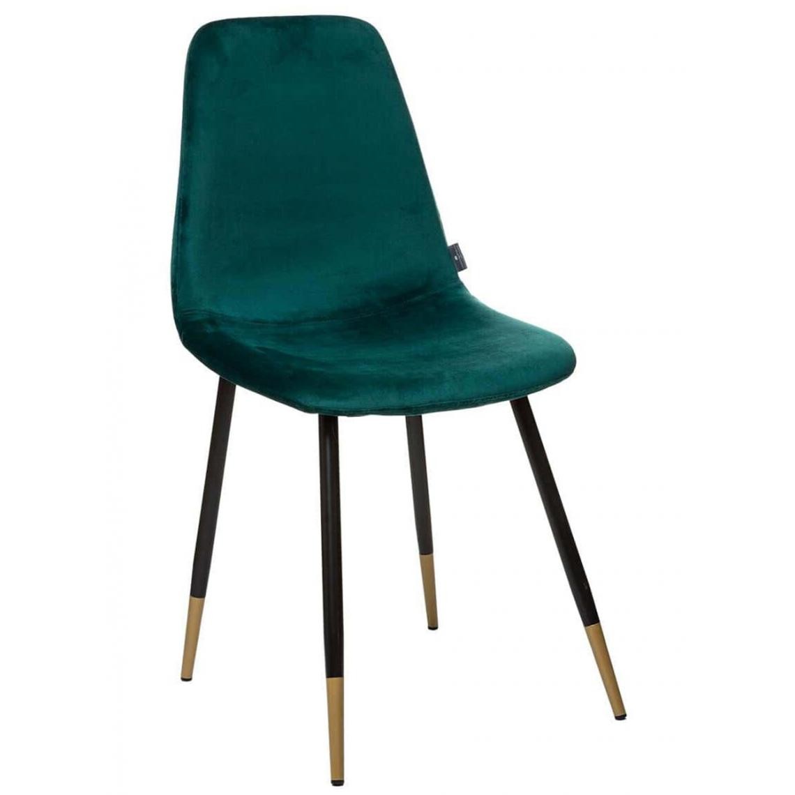Pegane - Lot de 4 chaises en velours vert - Longueur 44 x Profondeur 51 x Hauteur 85,5 cm - Chaises
