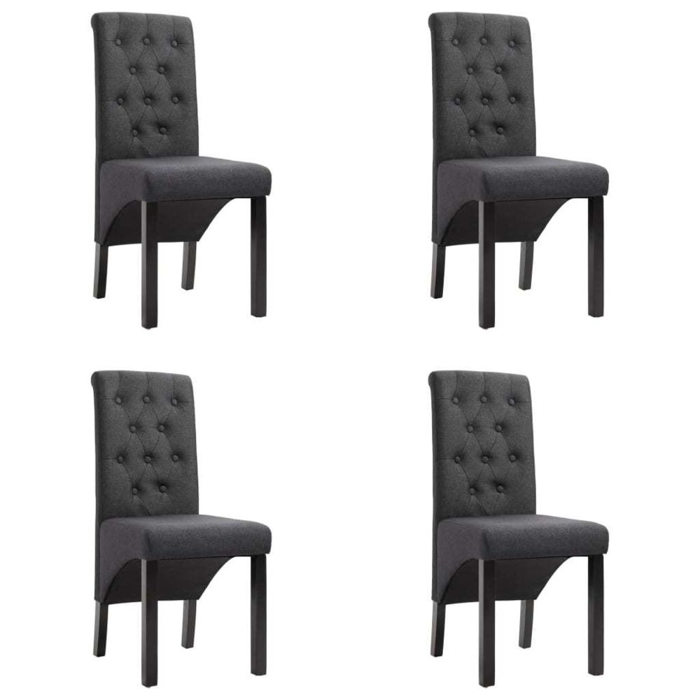 marque generique - Chic Fauteuils et chaises serie San Salvador Chaise de salle à manger 4 pcs Gris foncé Tissu - Chaises
