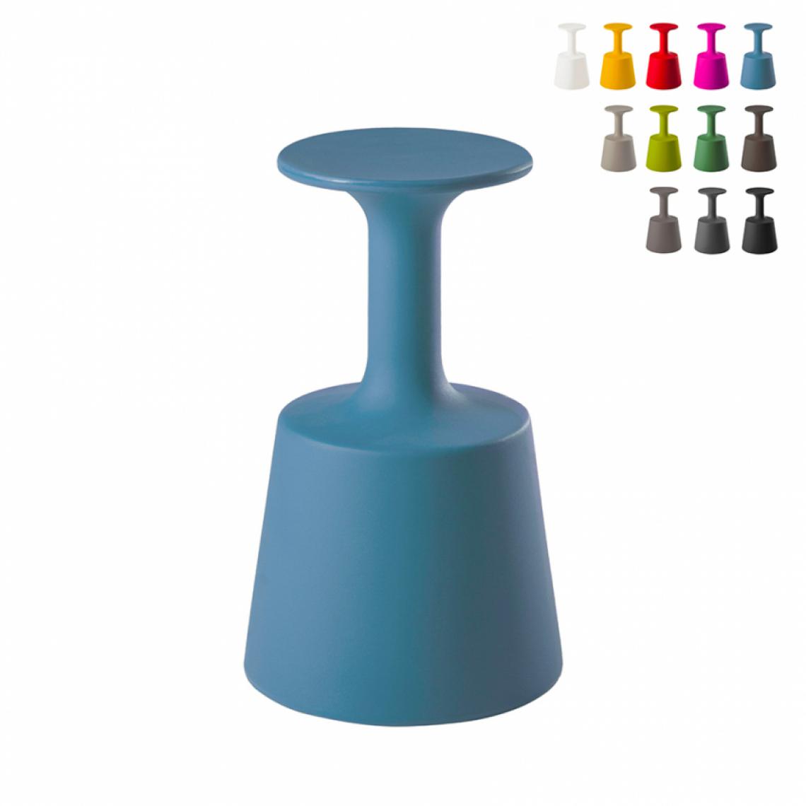 Slide - Tabouret de bar en forme de verre Drink Slide pour intérieur et jardin, Couleur: Bleu - Tabourets