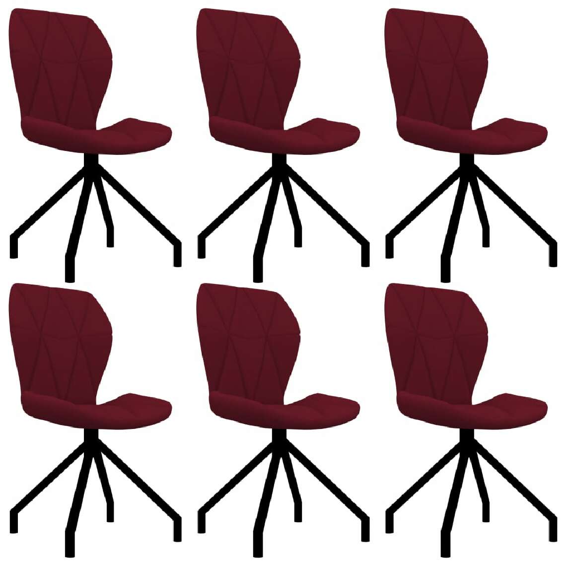 Chunhelife - Chunhelife Chaises de salle à manger 6 pcs Rouge bordeaux Similicuir - Chaises