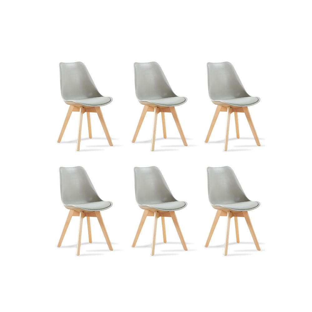 Designetsamaison - Lot de 6 chaises scandinaves grises - Bjorn - Chaises