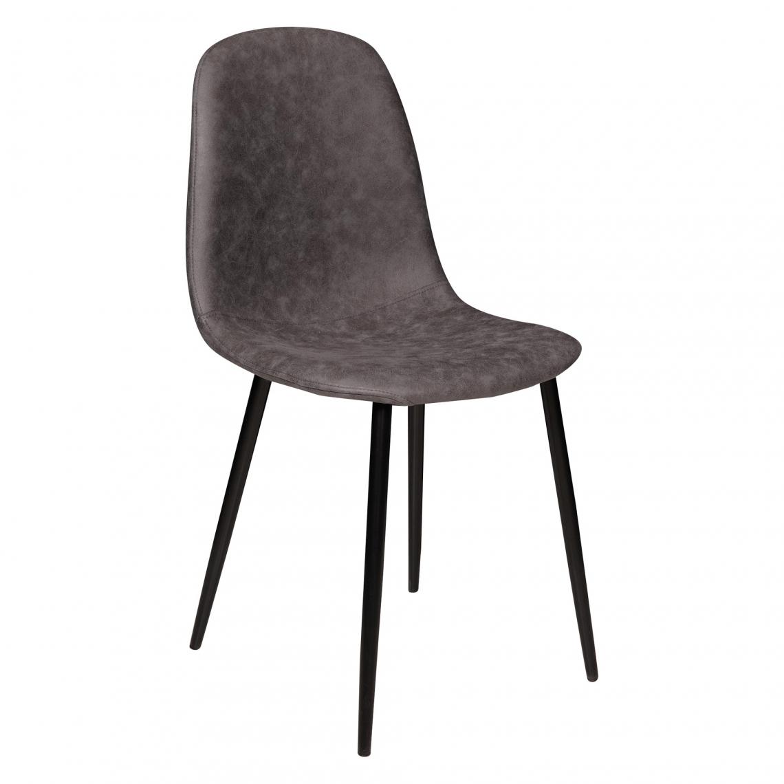 Alter - Chaise élégante en éco-cuir avec pieds en métal, Fauteuil pour salle à manger, 46x45h87 cm, Couleur Gris - Chaises