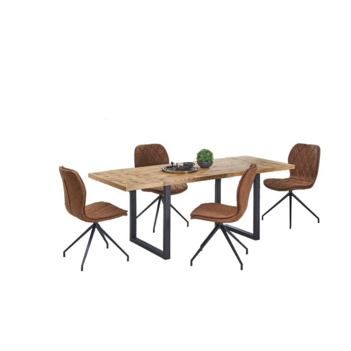 Carellia - Table à manger design extensible 126-206 cm x 80 cm x 76 cm - Chêne clair - Tables à manger